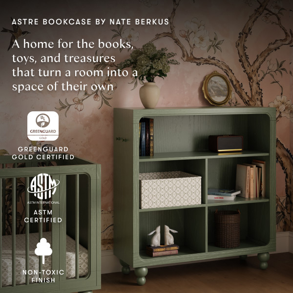 babyletto Astre Assembled Bookcase by Nate Berkus - Archival Elm.