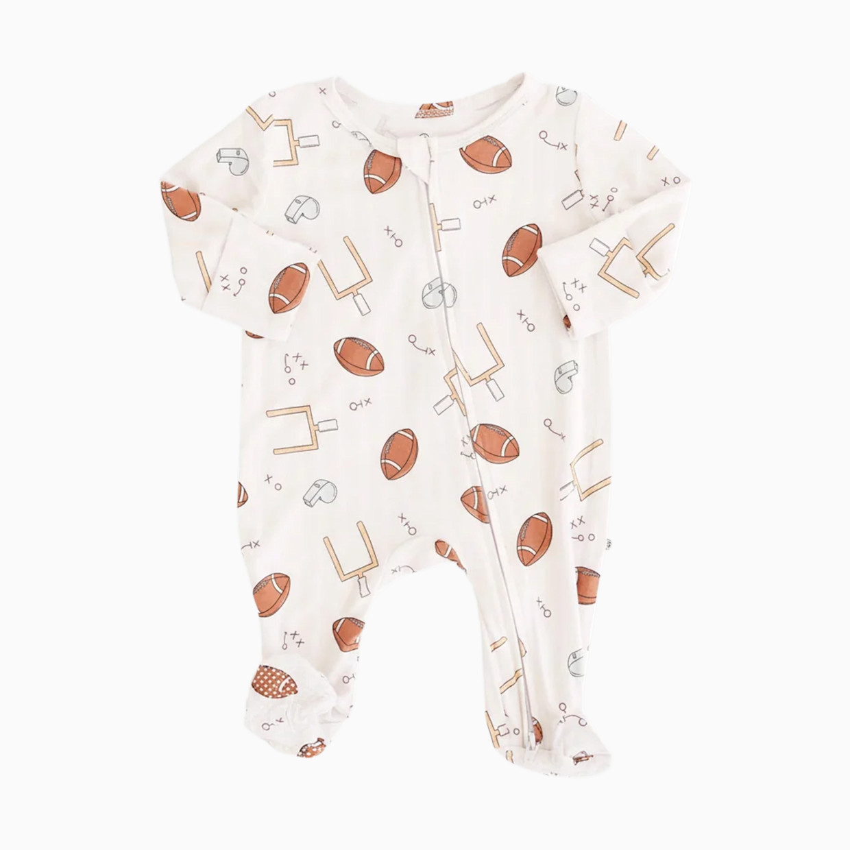 Caden Lane Zipper Footie - Tiny Touchdowns, 0-3 M.