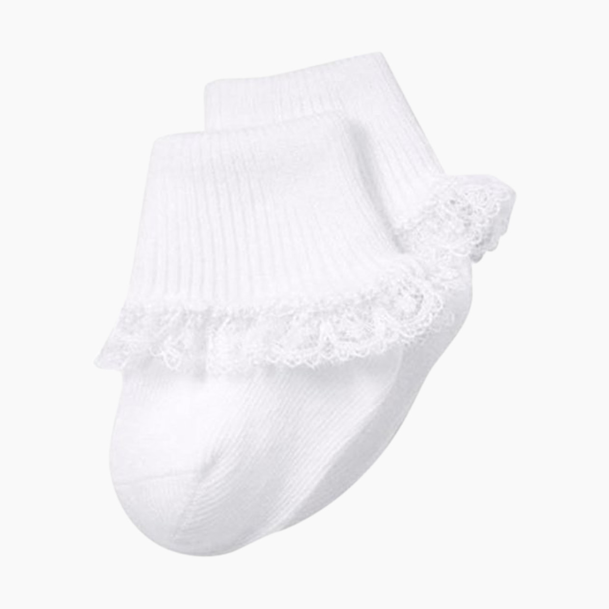Jefferies Socks Simplicity Lace Socks - White, 0-6 Months.