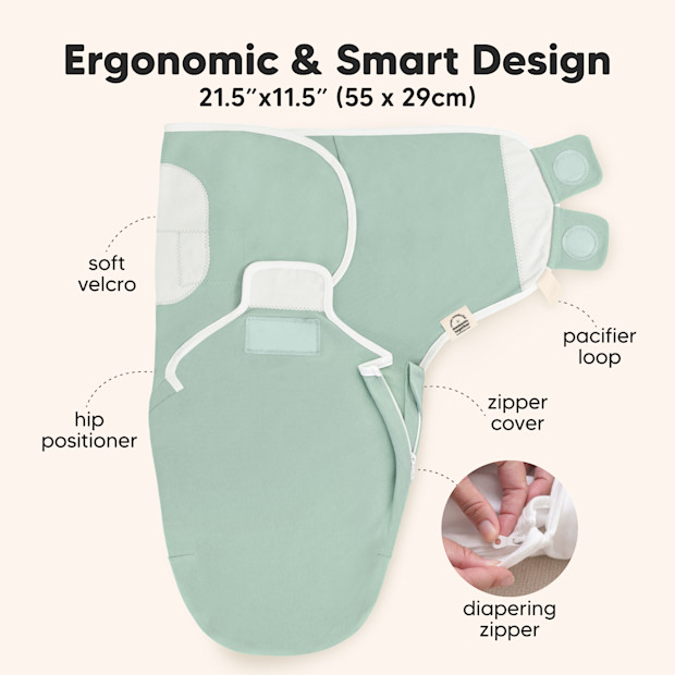 KeaBabies Soothe Zippy Swaddle Wraps (3 Pack).