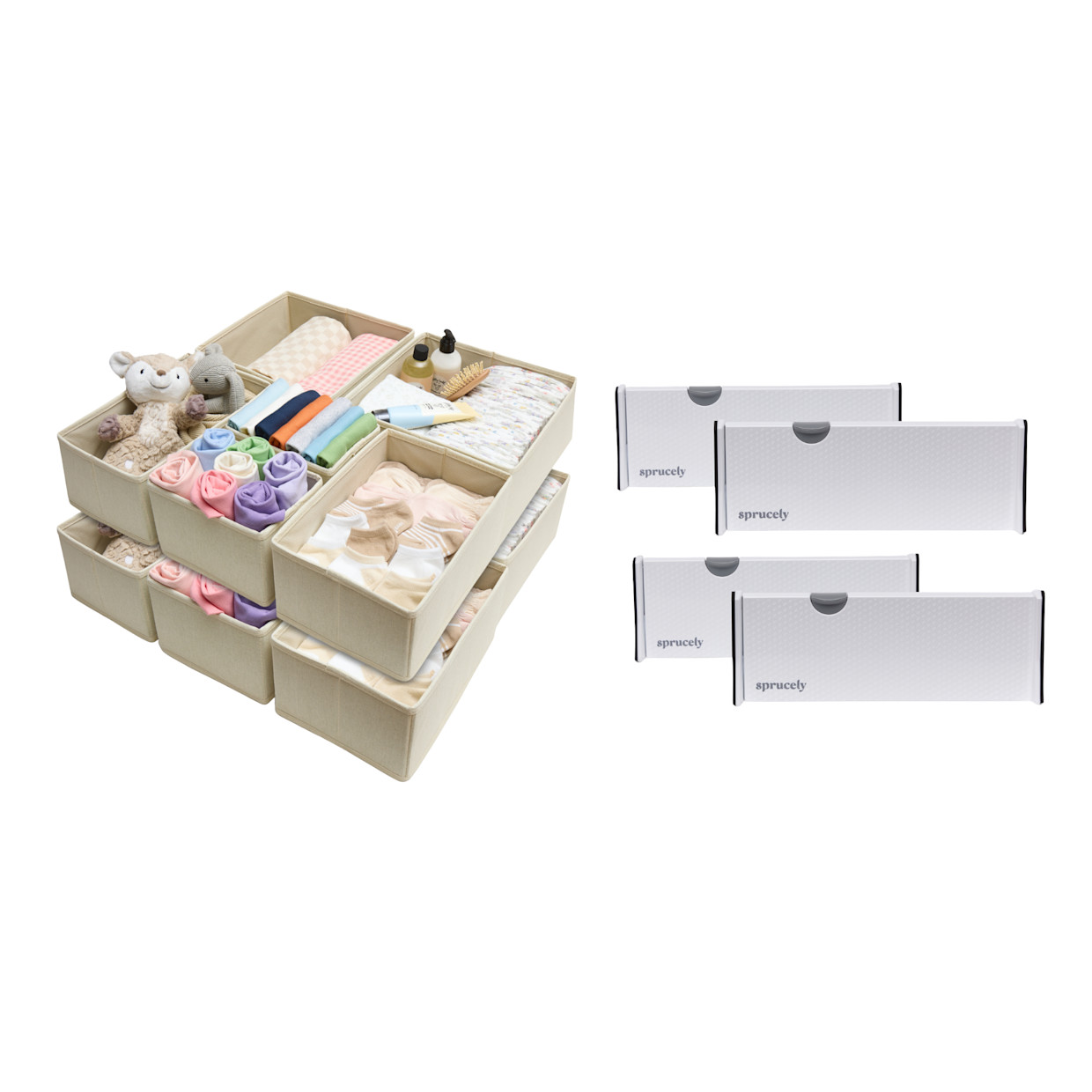 Sprucely Drawer Organization Bundle - Oat.