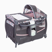 Baby Trend Deluxe II Nursery Center, Portable Bassinet, Playard with Travel Bag – Bluebell Pink