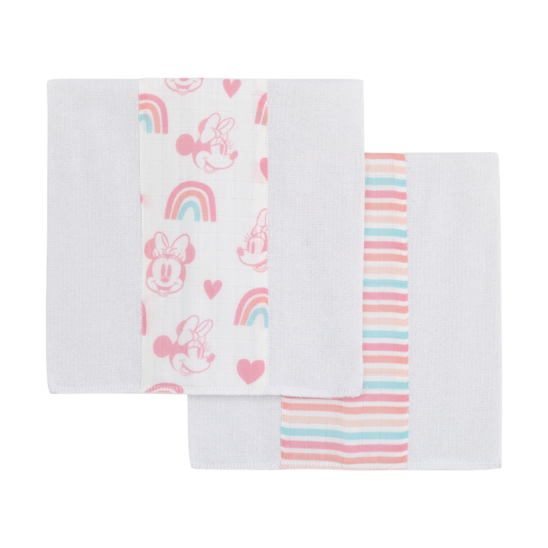 NoJo Baby 100 Cotton Muslin Burp Cloths (2 Pack) Minnie Mouse