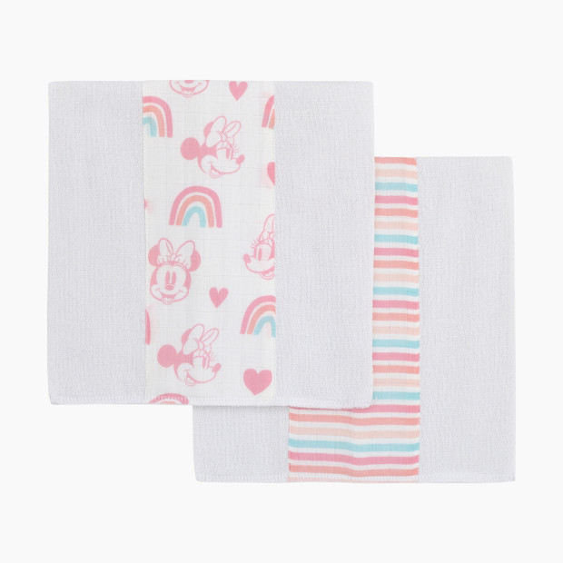 NoJo Baby 100% Cotton Muslin Burp Cloths (2 Pack) - Minnie Mouse.
