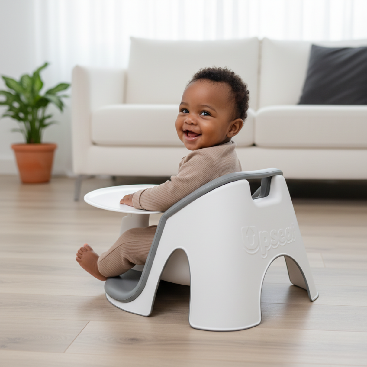 Upseat Core Ergonomic Baby Floor Seat - Gray.