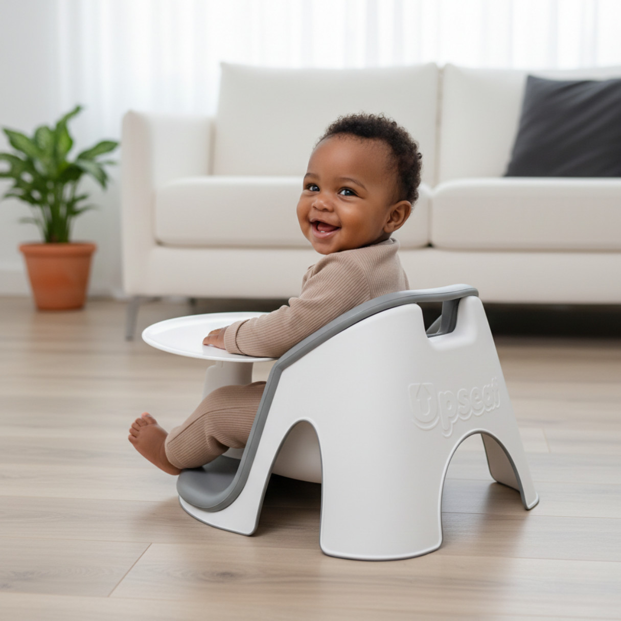 Upseat Core Ergonomic Baby Floor Seat - Gray.