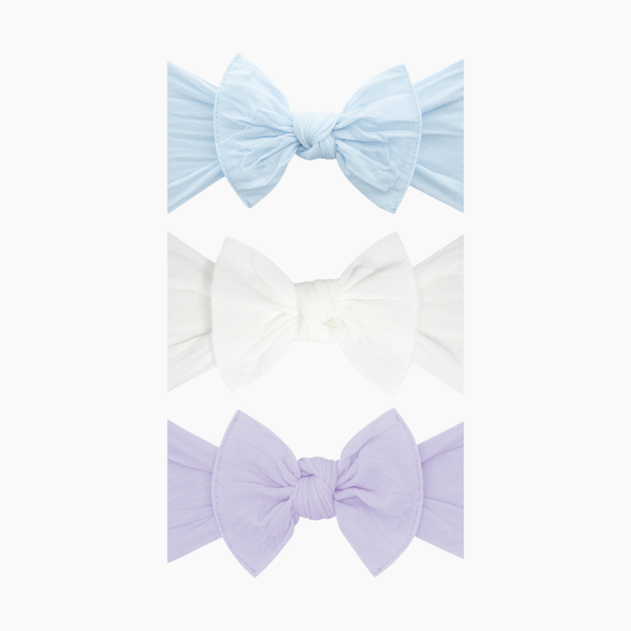 Baby Bling Classic Knot Headband Set (3 pack) - Sky/White/Light Orchid.