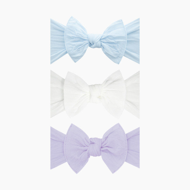 Baby Bling Classic Knot Headband Set (3 pack) - Sky/White/Light Orchid.