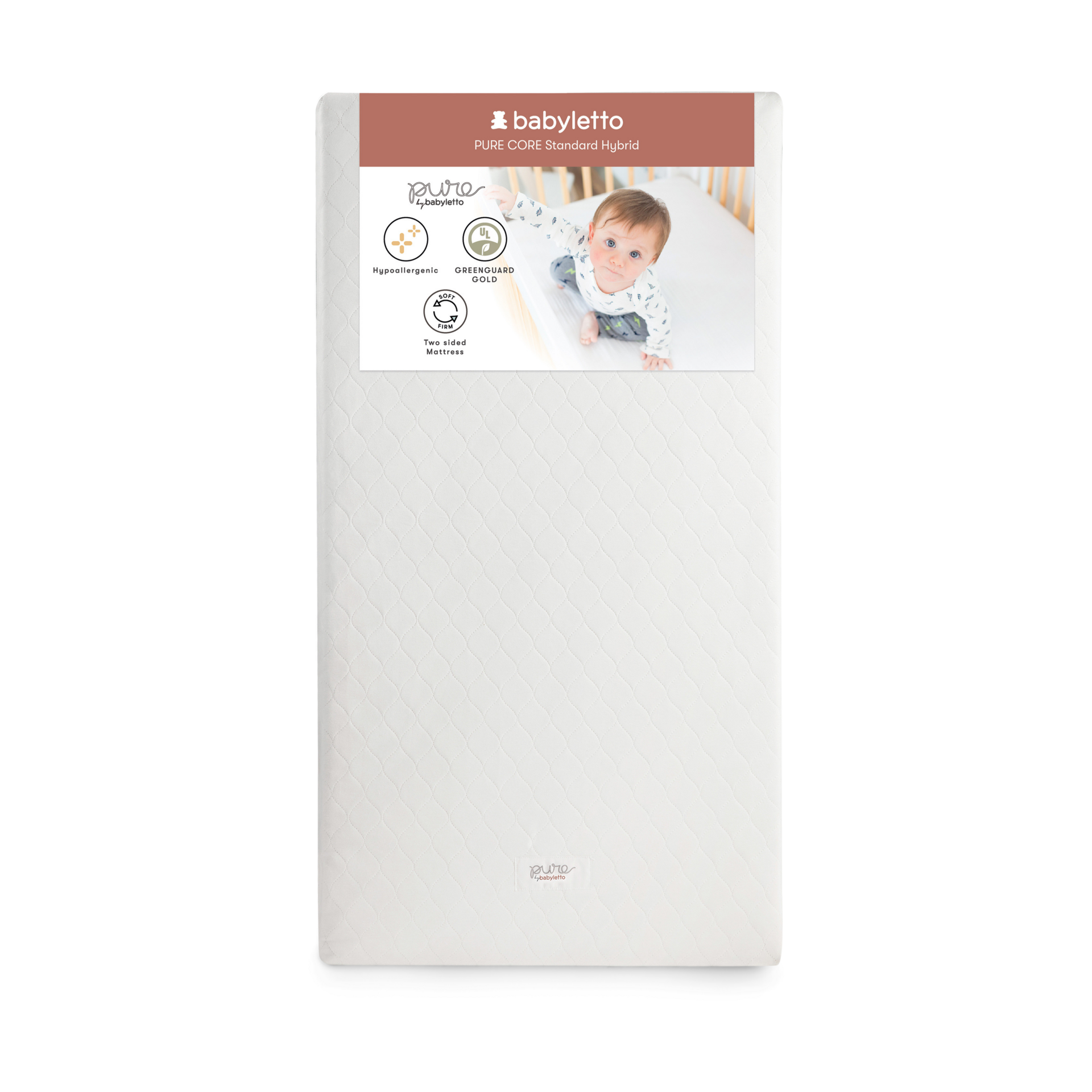 babyletto Pure Core Crib Mattress with Hybrid Waterproof Cover.
