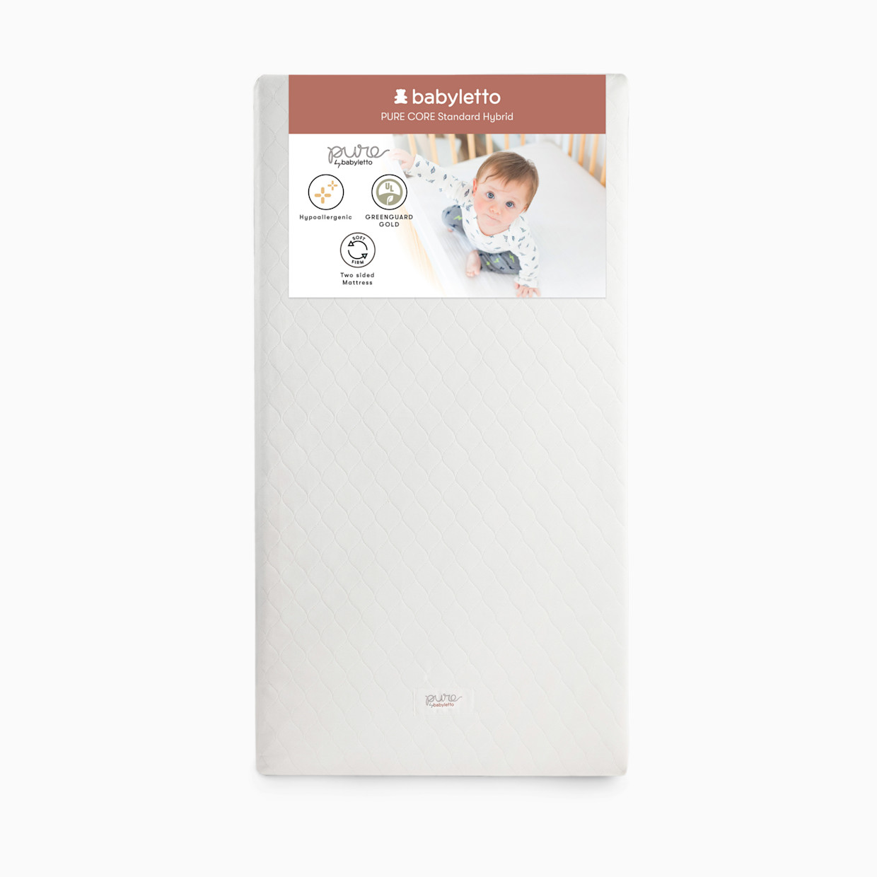 babyletto Pure Core Crib Mattress with Hybrid Waterproof Cover.