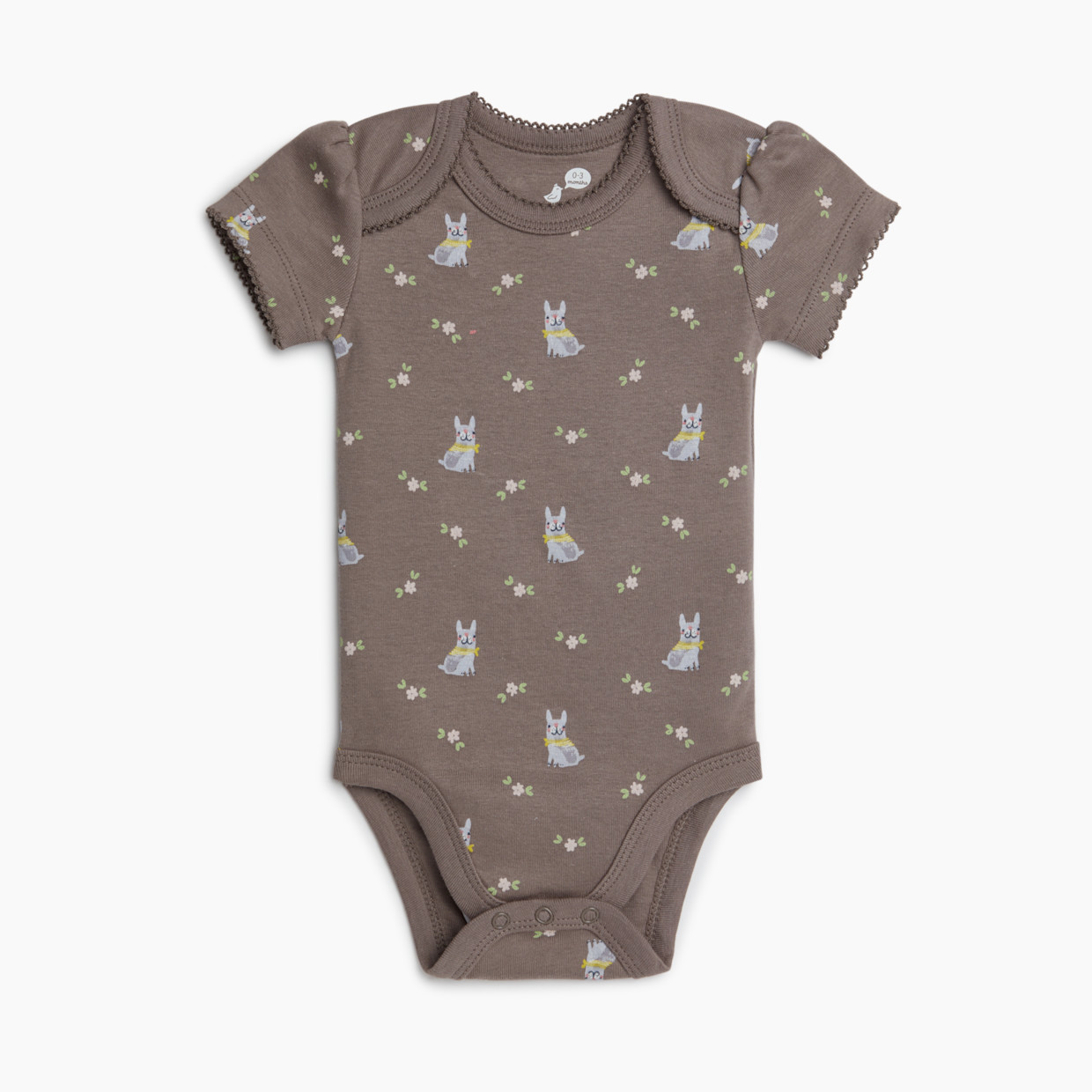 Small Story Organic Cotton Short Sleeve Print Mix Bodysuit (5 Pack) - All Over Dogs, 0-3 M.
