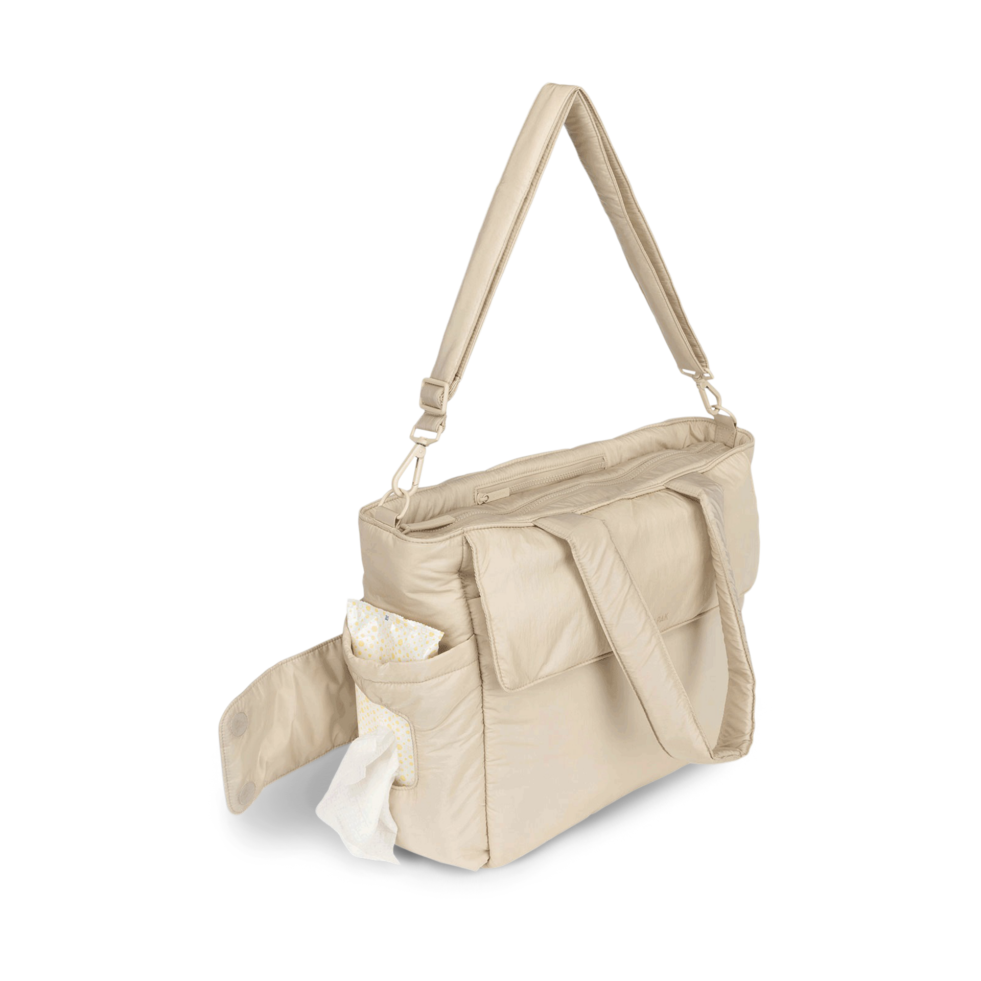 CALPAK Diaper Tote Bag With Laptop Sleeve - Oatmeal.