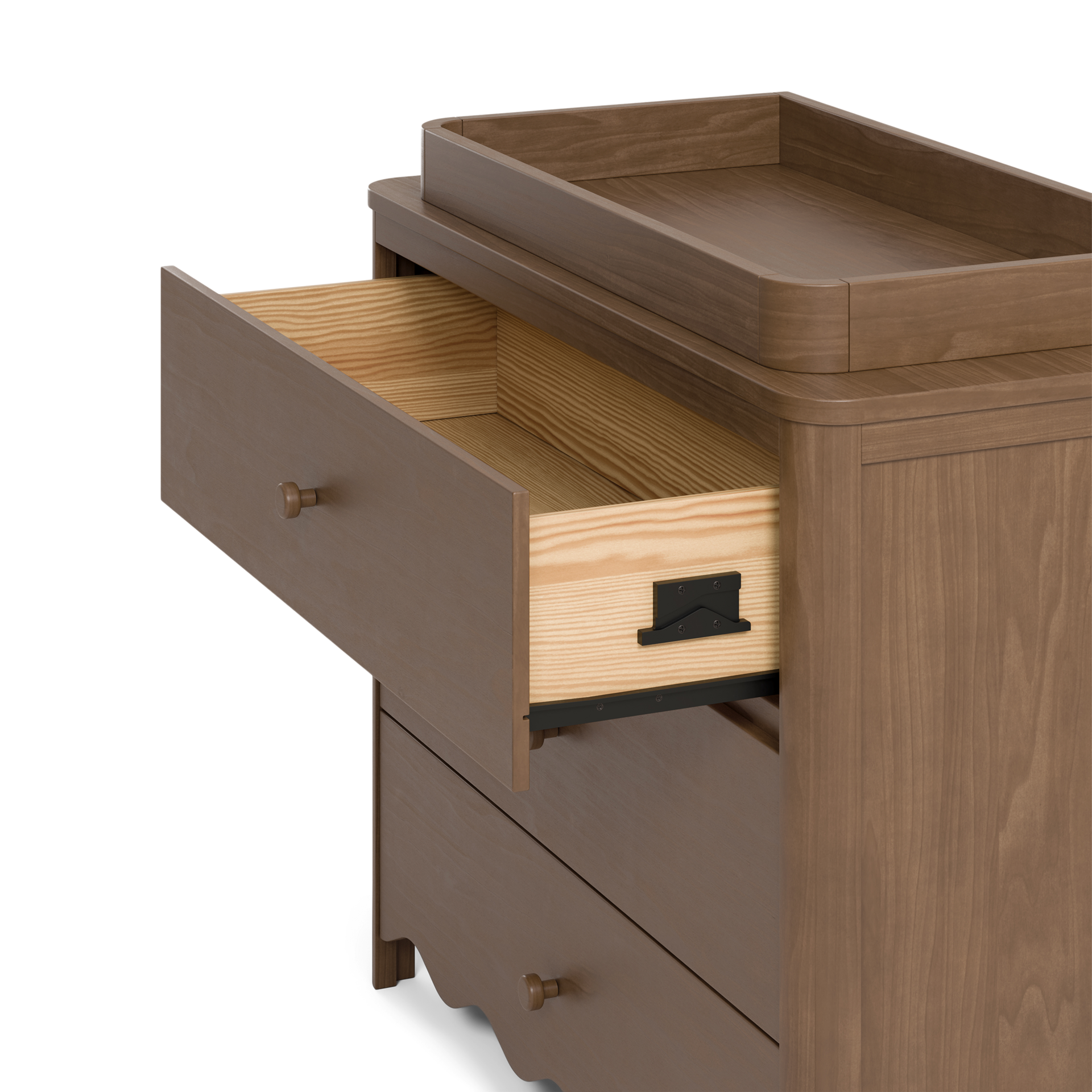 Storkcraft Casablanca 3 Drawer Chest with Removable Changing Table Topper - Hazelnut.