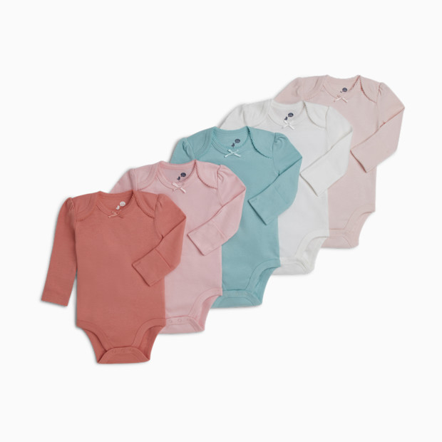 Small Story Organic Cotton Long-Sleeve Solid Bodysuits (5 Pack).
