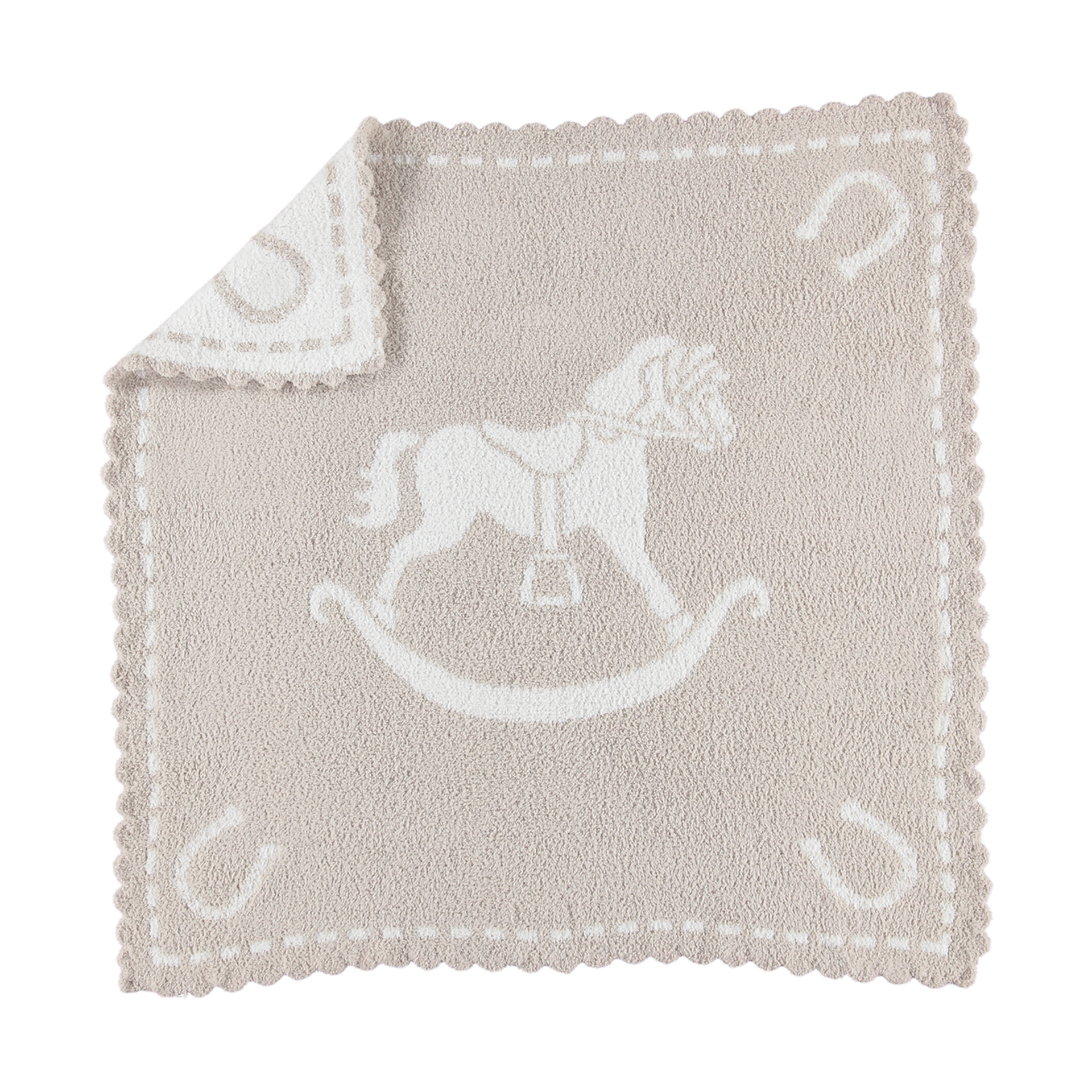 Barefoot Dreams CozyChic Scalloped Receiving Blanket.