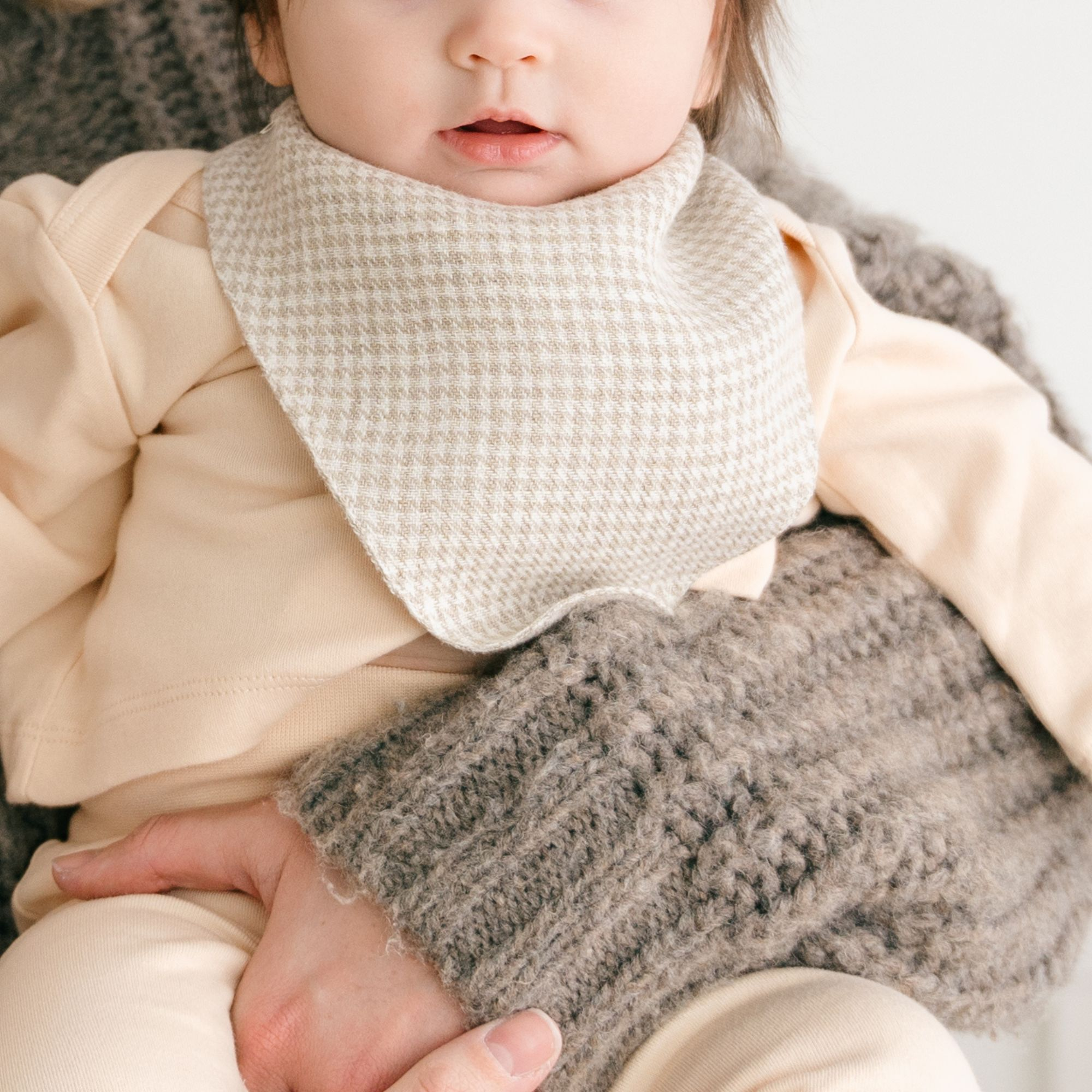 Crane Baby Finley 3-Piece Linen Lamb Bib Set.