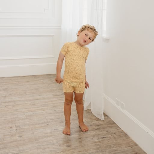 Copper Pearl Printed 2-Piece Short Sleeve Pajamas - Vance, 12 Months.