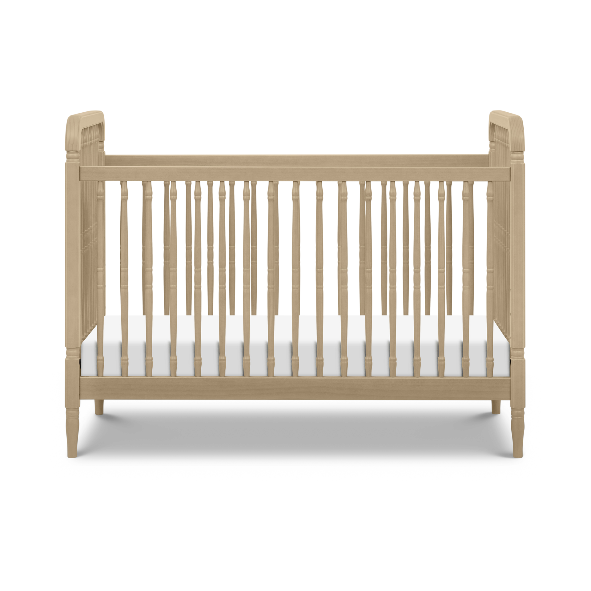 Namesake Liberty 3-in-1 Convertible Spindle Crib with Toddler Bed Conversion Kit - Washed Pine.