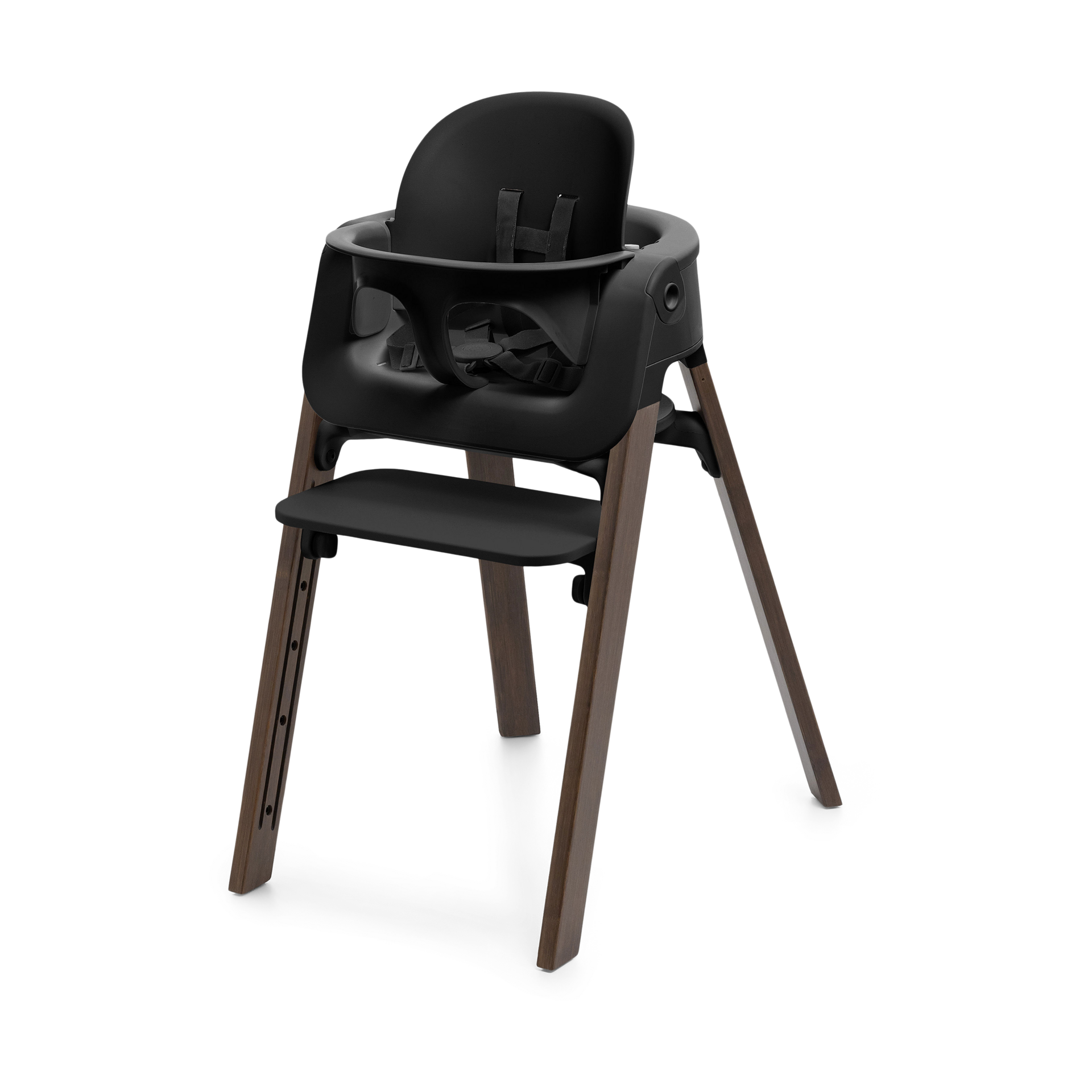 Stokke Steps Highchair - Black/Warm Brown.
