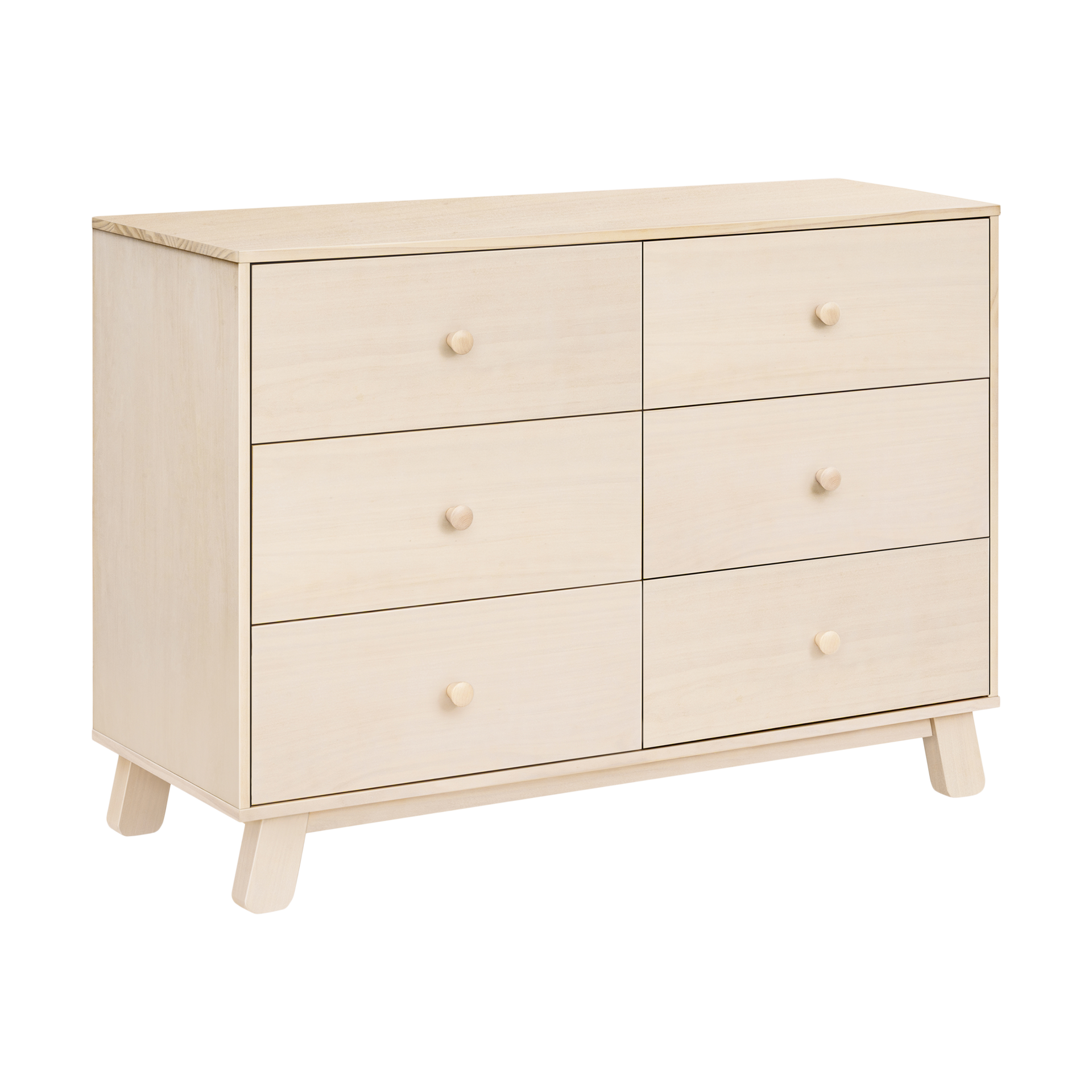 babyletto Hudson Modern 6-Drawer Assembled Double Dresser - Washed Natural.