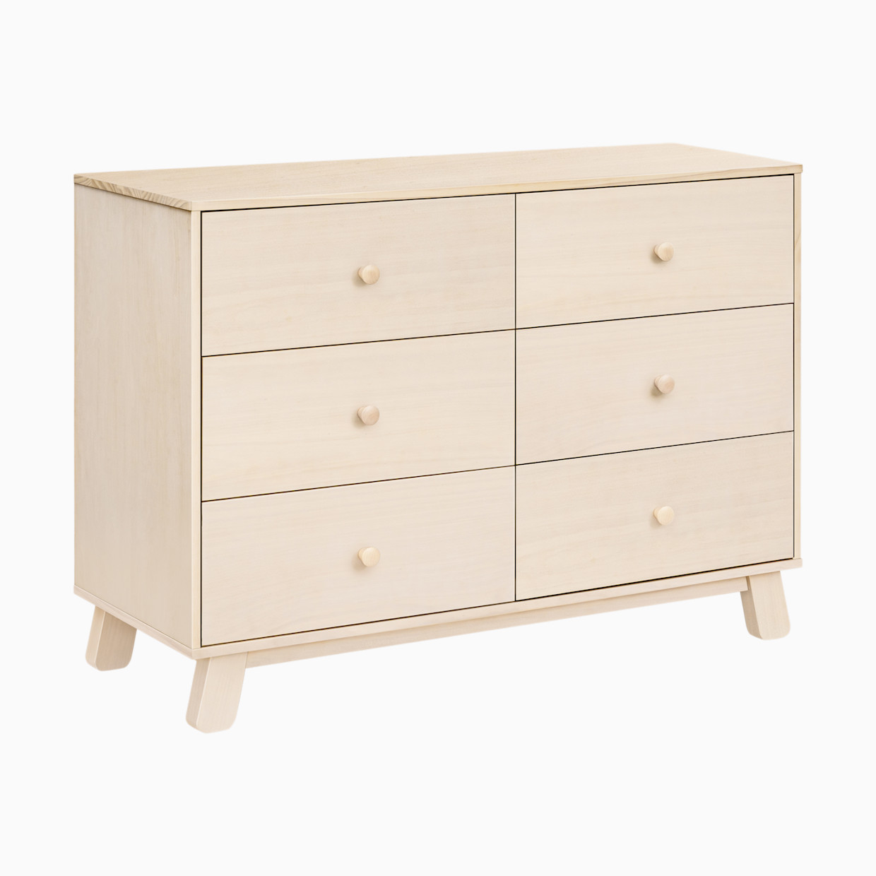 babyletto Hudson Modern 6-Drawer Assembled Double Dresser - Washed Natural.