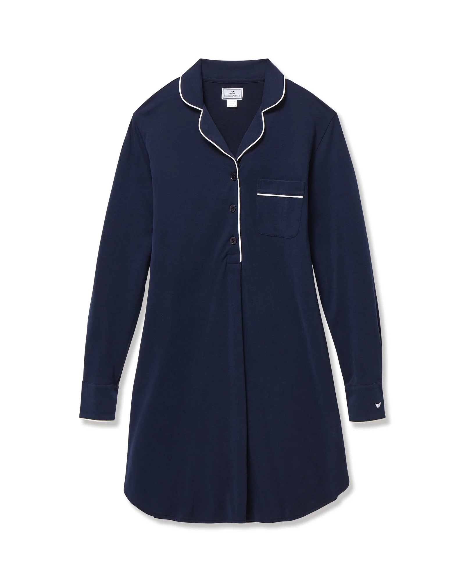 Pima Maternity Nightshirt in Navy.