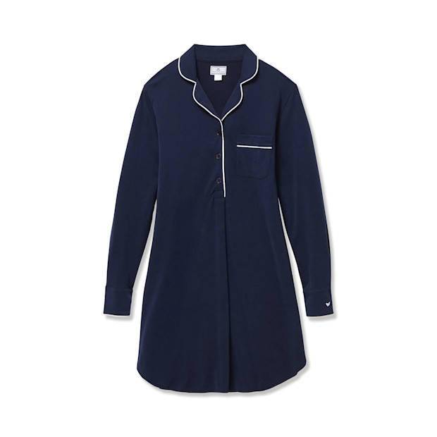 Pima Maternity Nightshirt in Navy.