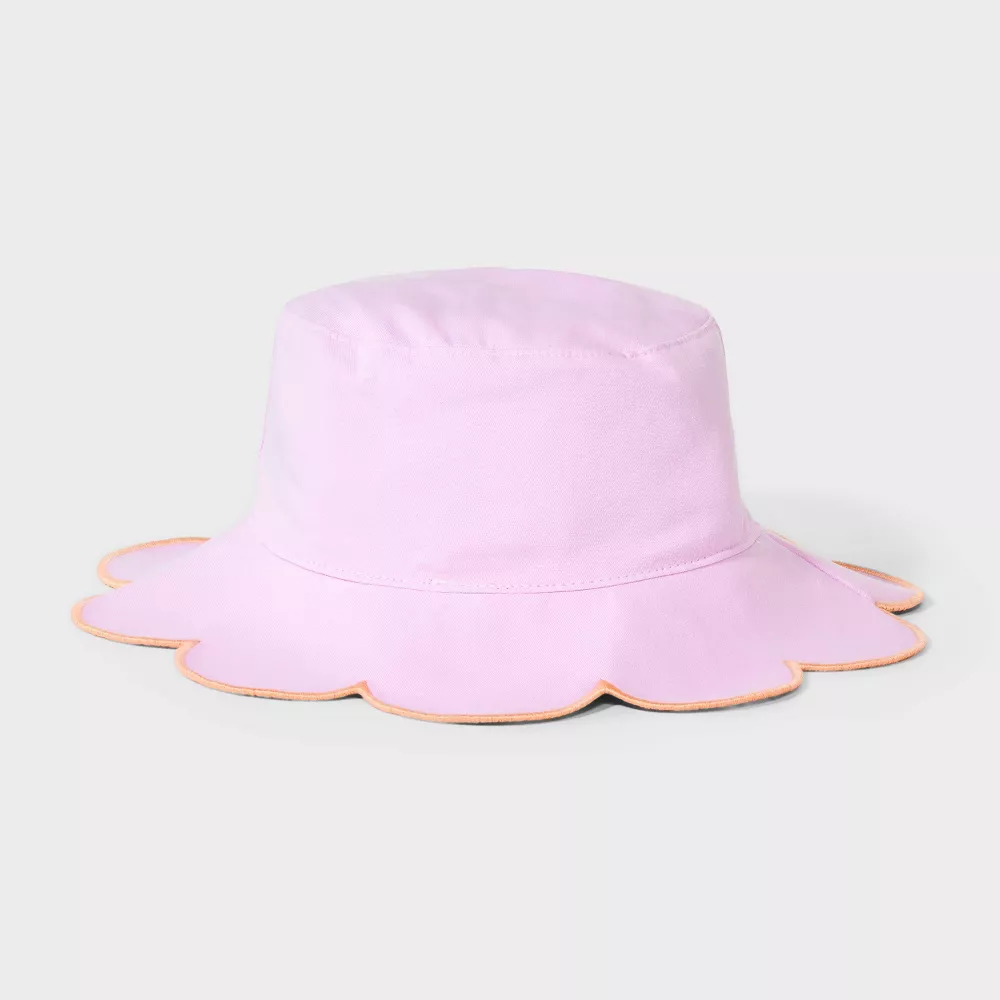 Cat and Jack Girls' Reversible Scalloped Edge Bucket Hat.
