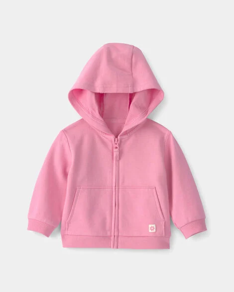 Baby Girl French Terry Zip-Up Hoodie.