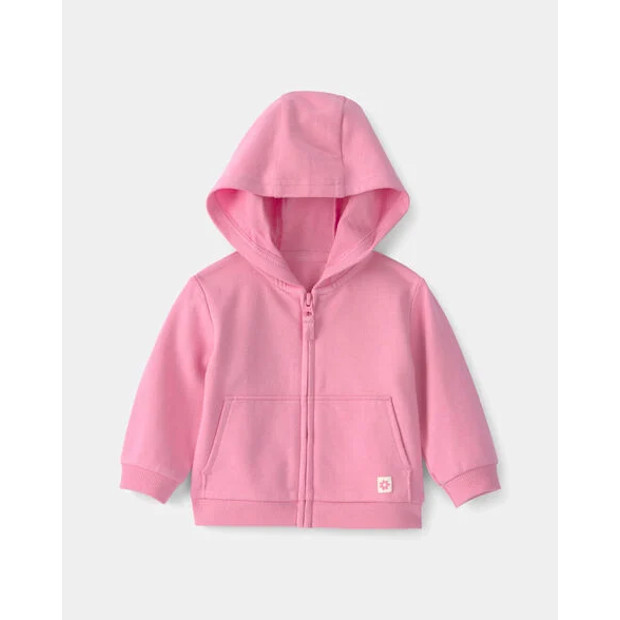 Baby Girl French Terry Zip-Up Hoodie.