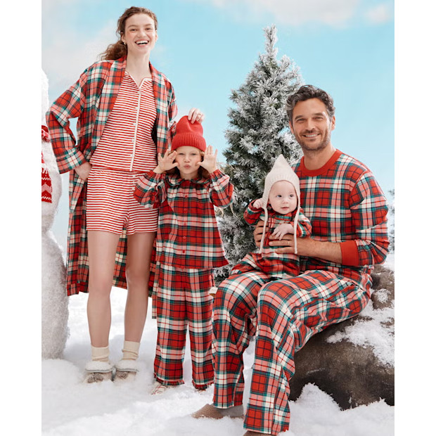 Hanna Andersson Holiday Red Plaid Matching Family Pajamas.