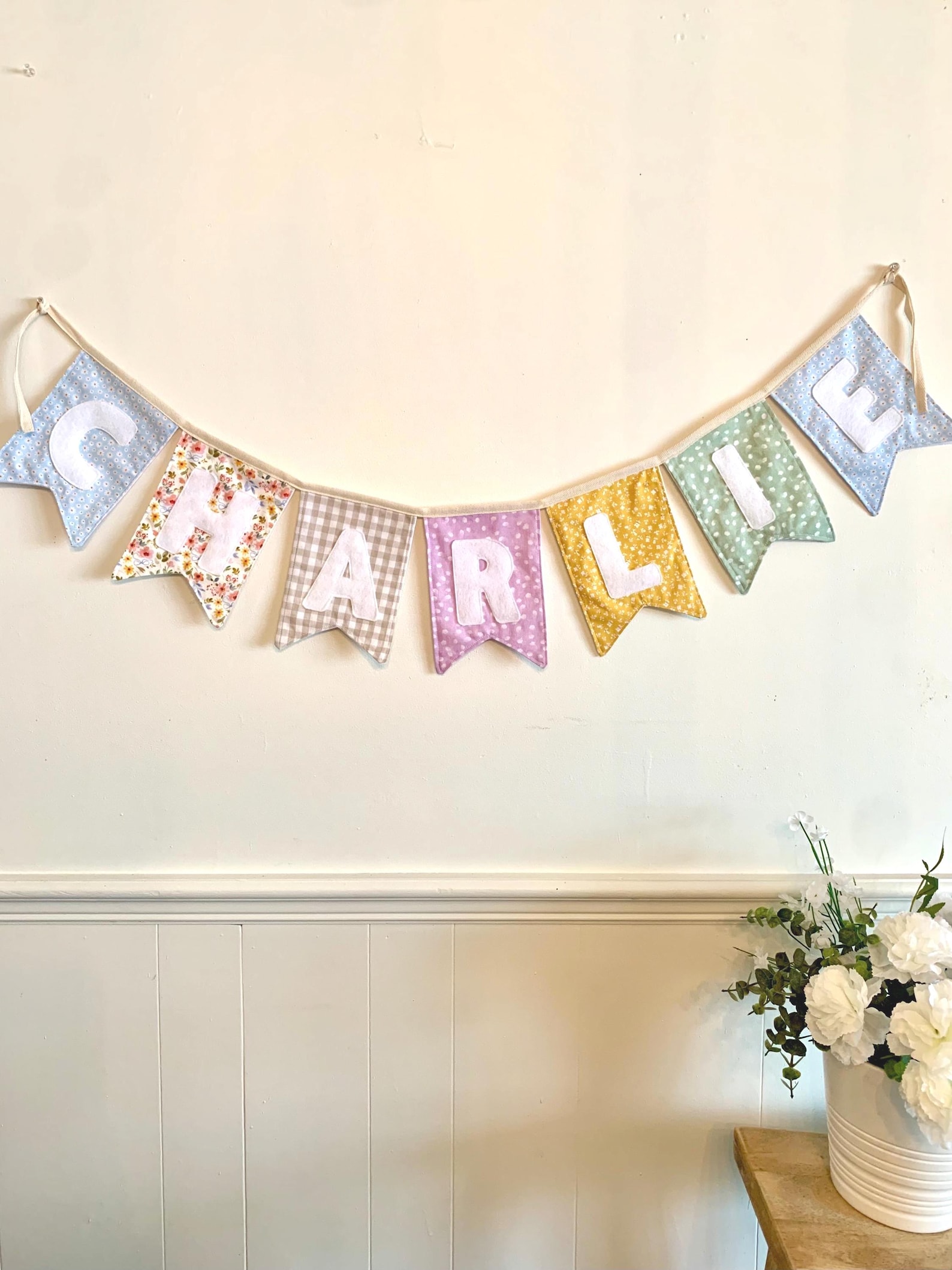 Custom Name Fabric Banner.