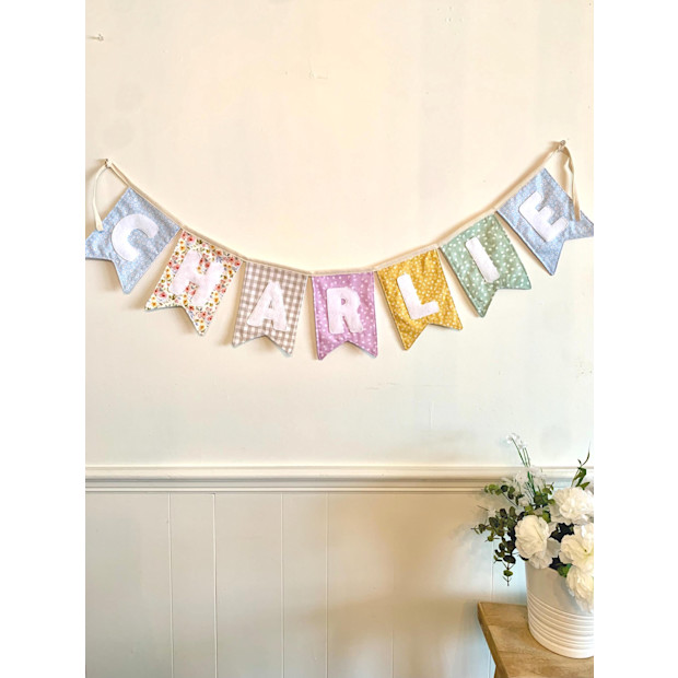 Custom Name Fabric Banner.