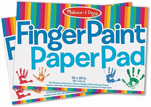 Melissa & Doug Finger Paint Paper Pad (12 x 18 inches) - 50 Sheets, 2-Pack .