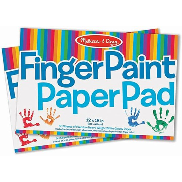 Melissa & Doug Finger Paint Paper Pad (12 x 18 inches) - 50 Sheets, 2-Pack .