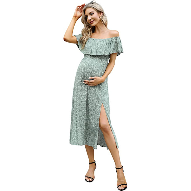 Coolmee Maternity Off Shoulder Maxi Dress - $36.99.