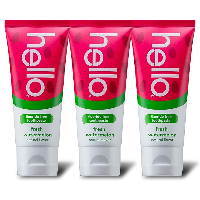 hello Natural Watermelon Flavor Baby & Kids Fluoride Free Toothpaste.