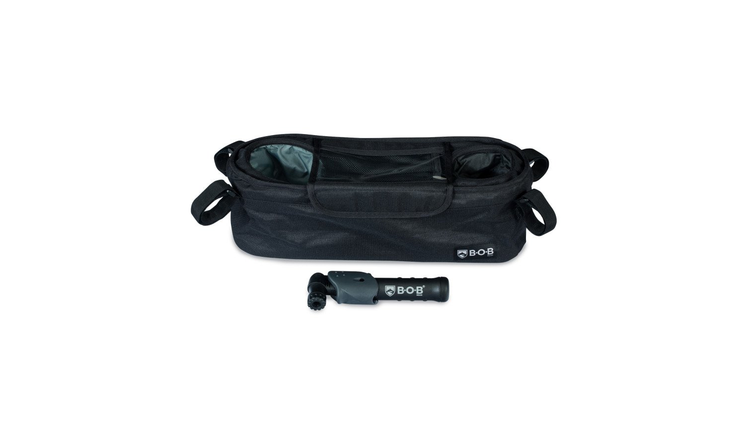 BOB Gear Deluxe Handlebar Console with Tire Pump for Single Jogging Strollers.
