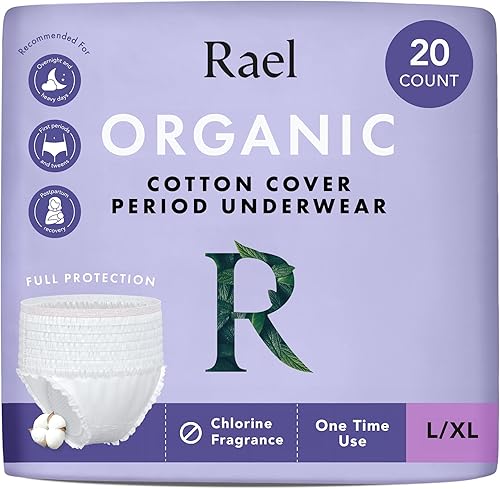 Rael Organic Cotton Cover Disposable Period Underwear.