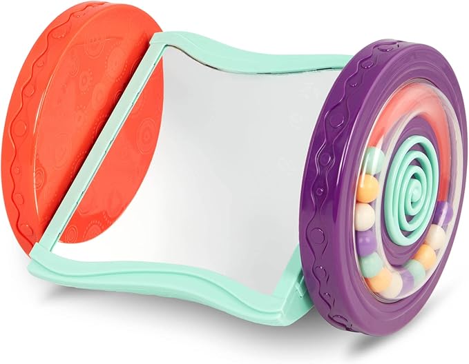 B. toys Baby Mirror, Looky-Looky Rolling Tummy Time Crawling Toy.