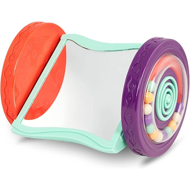B. toys Baby Mirror, Looky-Looky Rolling Tummy Time Crawling Toy.