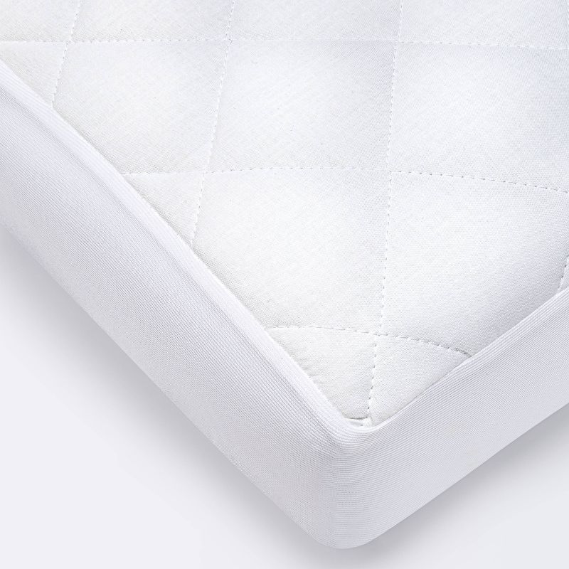 Waterproof Fitted Crib and Toddler Mattress Pad Cover - Cloud Island™ White: Cotton, Plain Weave, Standard Crib Size