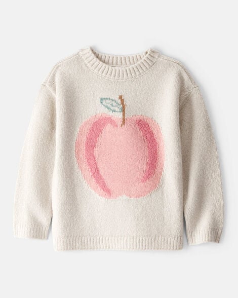 Toddler Girl Apple Long-Sleeve Sweater.