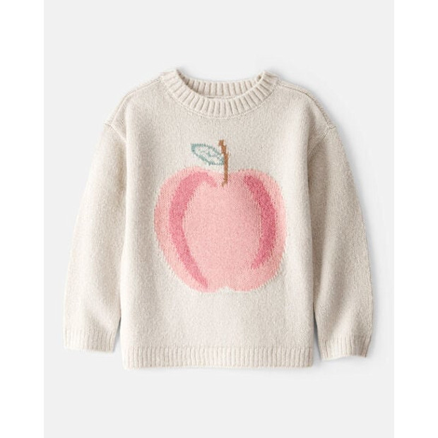 Toddler Girl Apple Long-Sleeve Sweater.