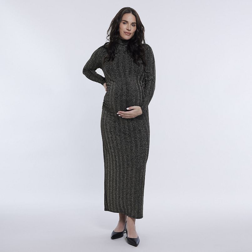 Maternity Motherhood Turtleneck Maxi Dress.