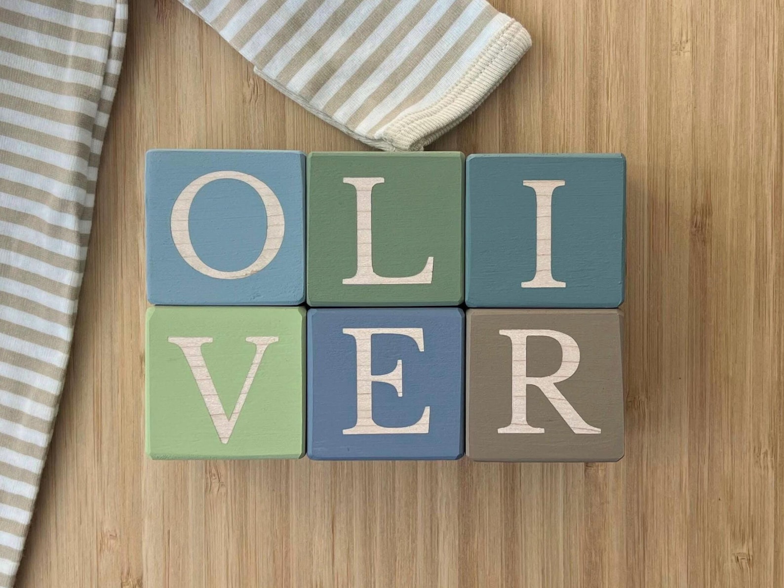 Custom Baby Name Blocks for Nursery.