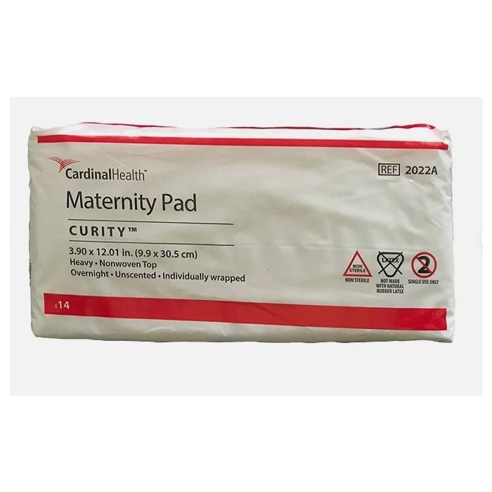 CARDINAL HEALTH Curity Maternity Pads, 14-Pack.