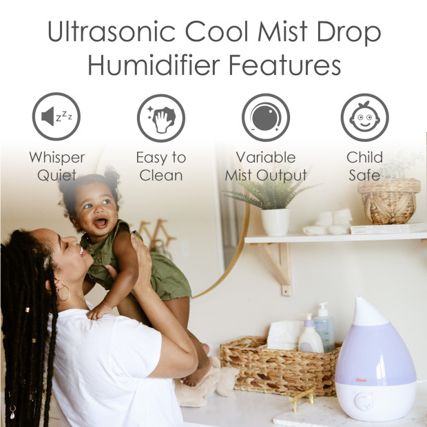 Crane Drop Ultrasonic Cool Mist Humidifier - 1 Gallon - White.