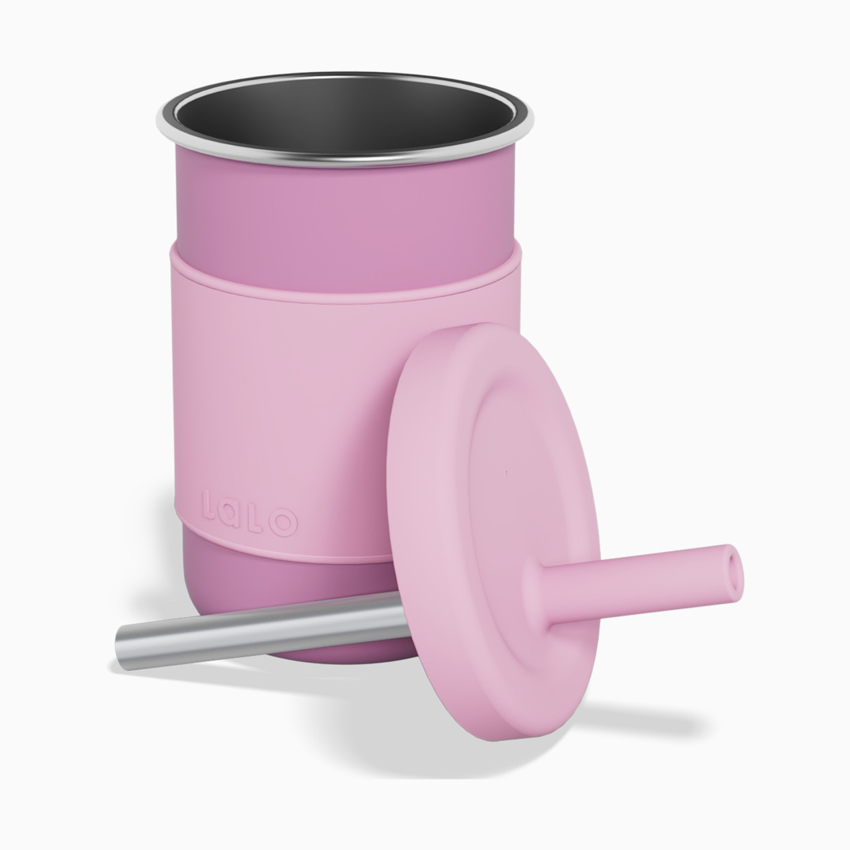 Lalo Stainless Steel Toddler Cup - Bubble Gum.