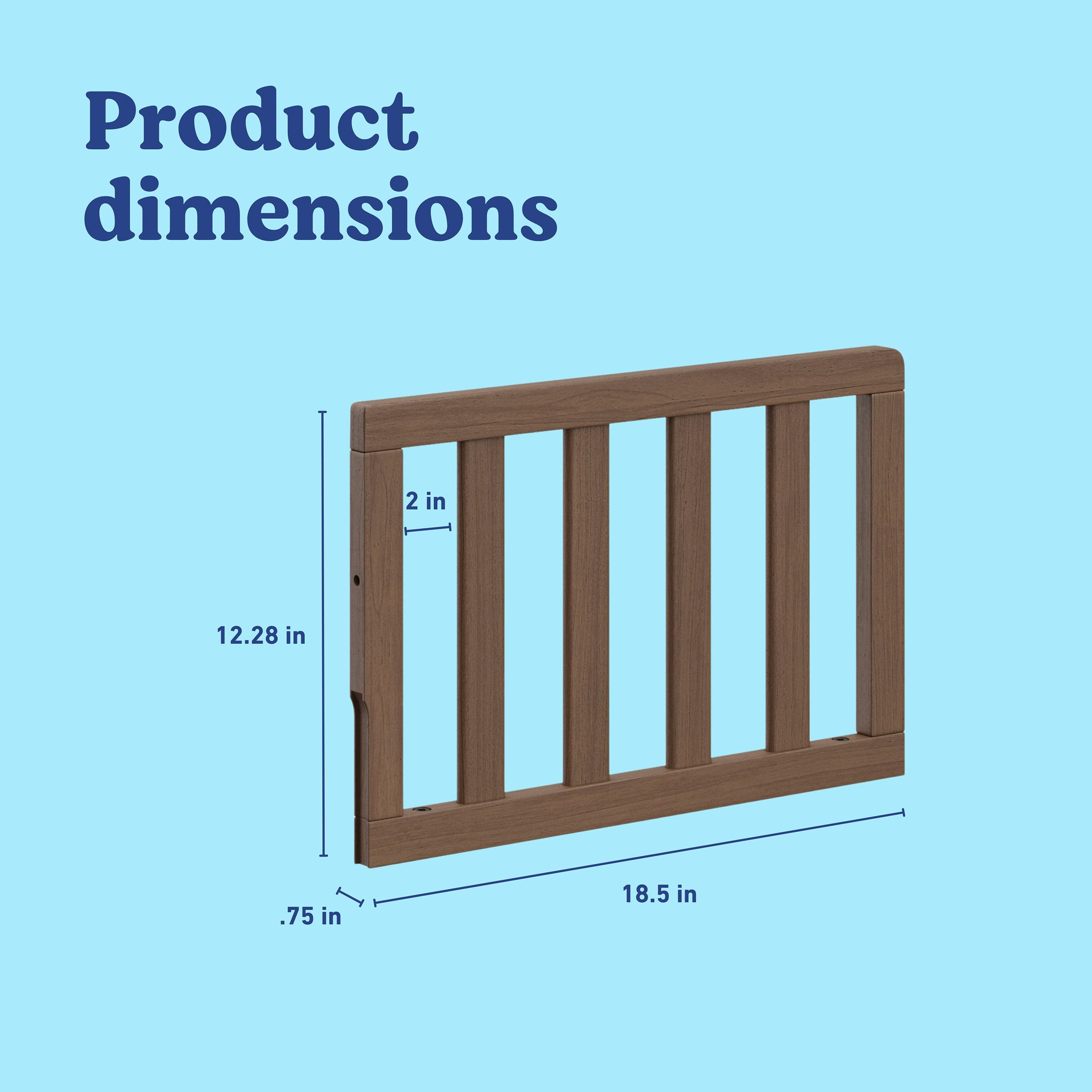 Storkcraft Universal Toddler Guardrail (Slats) - Hazelnut.